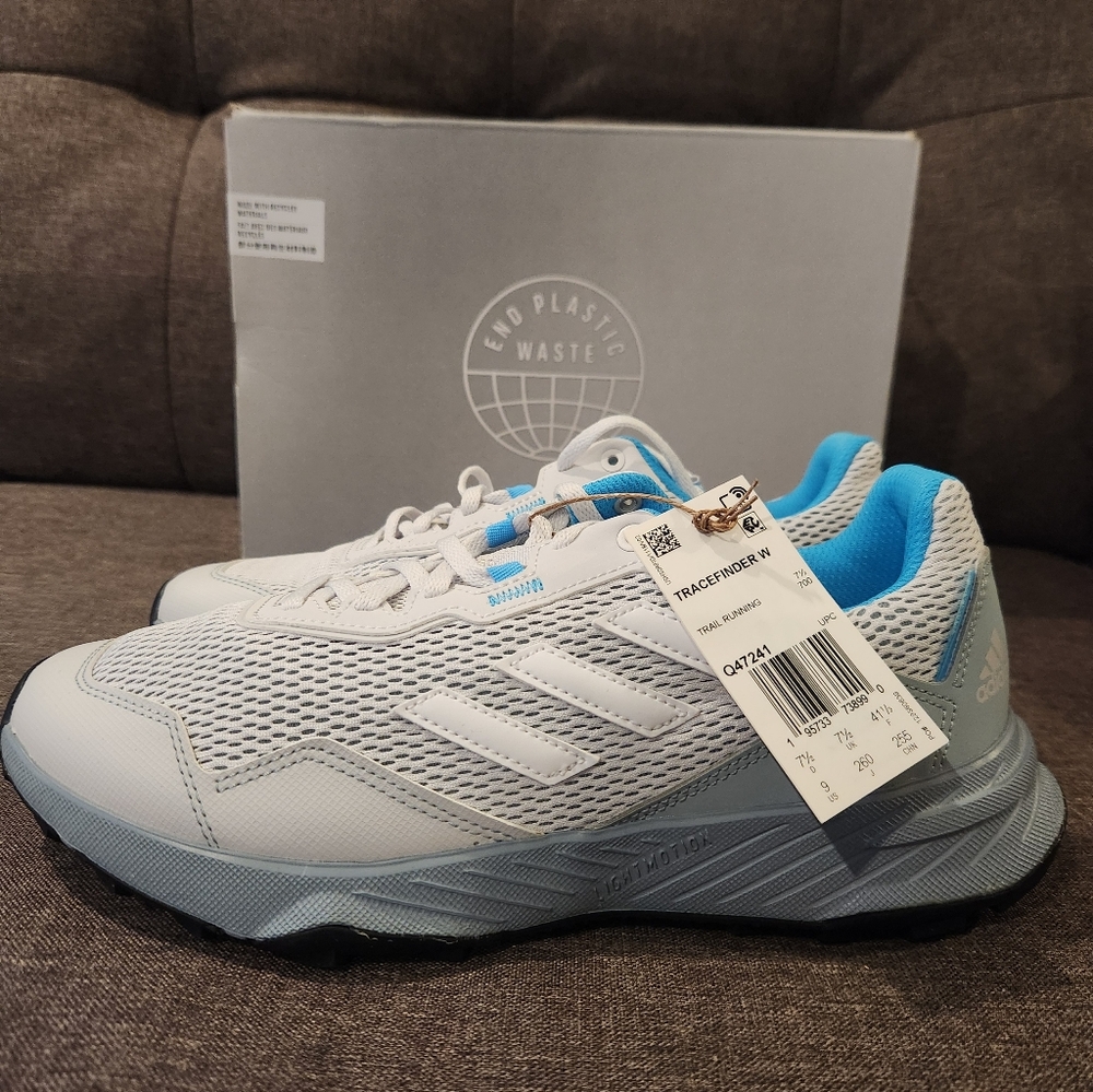 Wmns Adidas Trail Running Hiking Shoes /Grey Blue Size 9